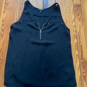 Black zipper front tank